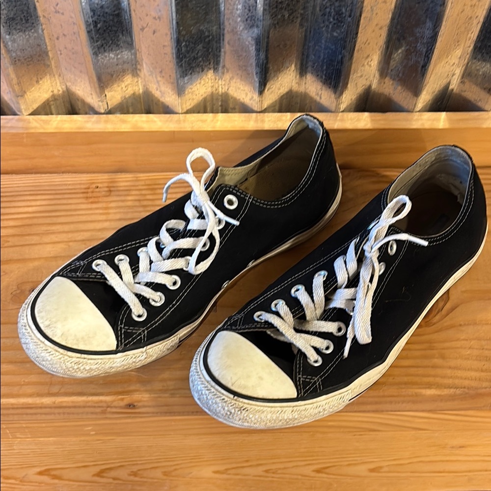 Black Converse Sneakers with White Laces